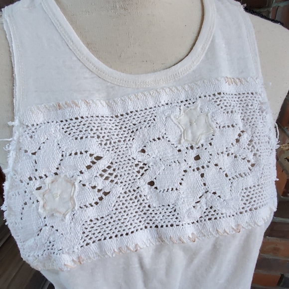 Free People White Lace Tank Top - Picture 3 of 8